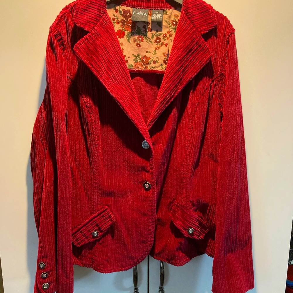 Erika Burgundy Corduroy Blazer
